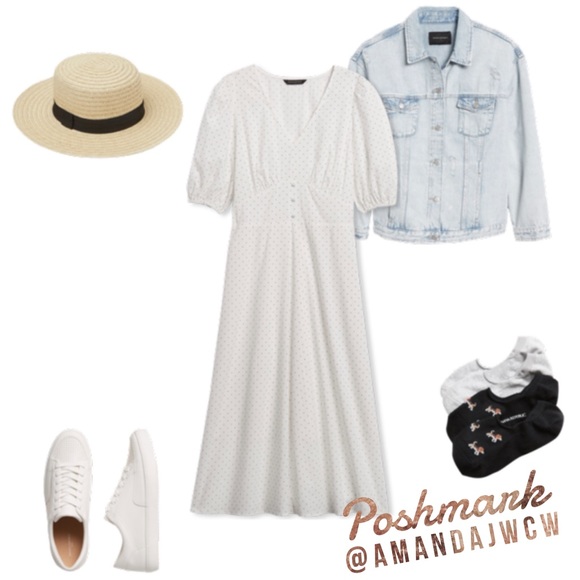 Banana Republic Classic Midi Dress - Black - NWT! - Picture 9 of 14